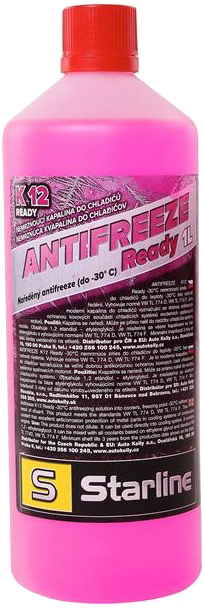 Охолоджувальна рідина STARLINE G12+, готова, червоний, -30°С, 1л (NA K12READY-1)